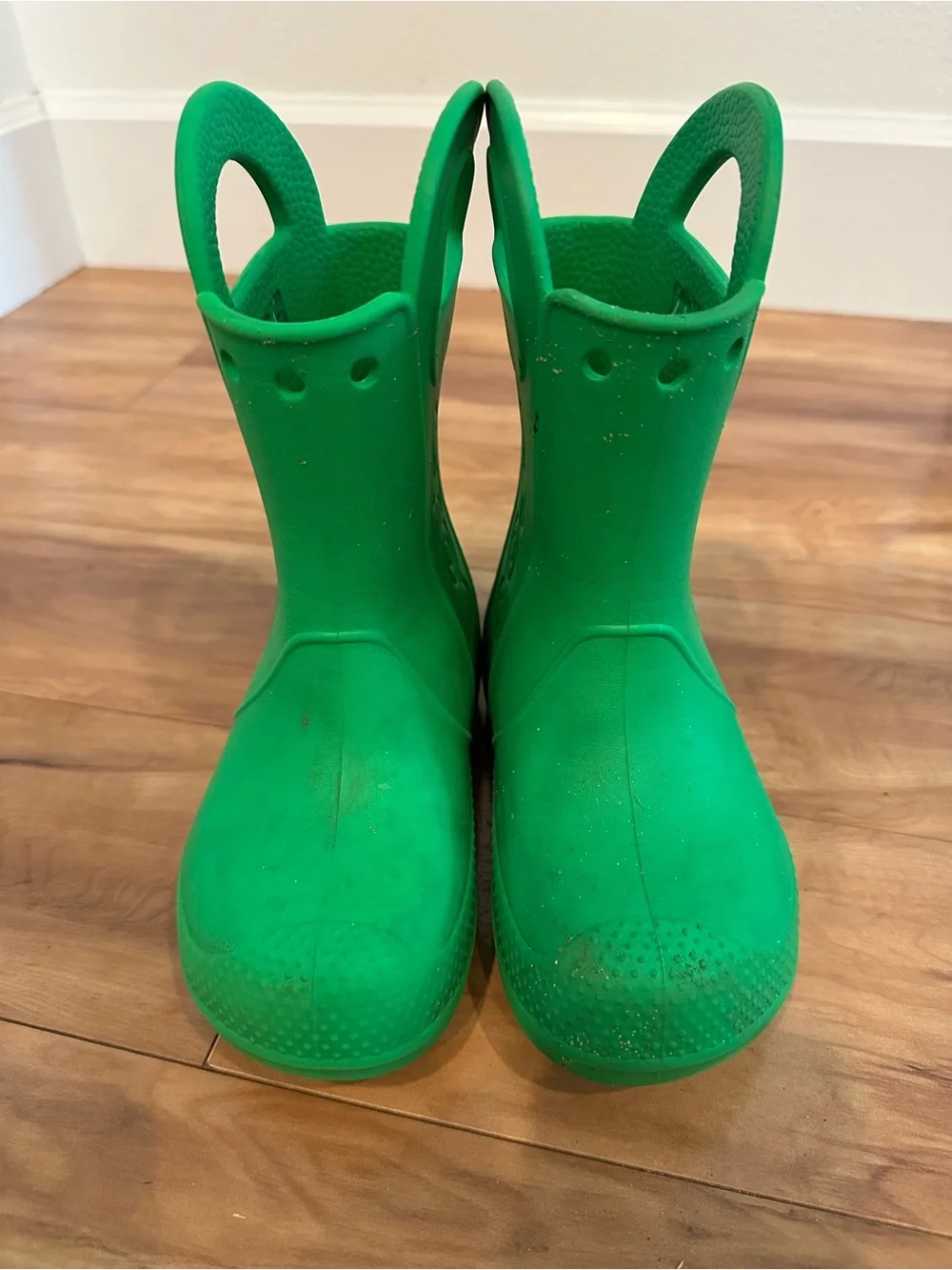 Crocs Handle It Rain Boots Green Kids Size 11 Waterproof
